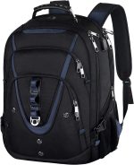 18.4 Laptop Backpack for Men, 55L Extra Large Gaming Laptops Backpack with USB Charger Port, TSA Friendly Flight Approved RFID Anti-theft Pocket, Water Resistant Suiltable for Travel Business Work